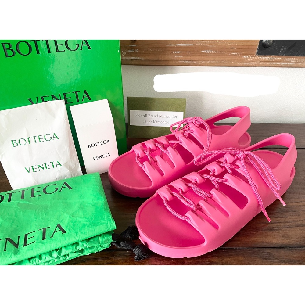 Bottega Veneta Men's 667220 Pink Lace-up open sandals shoe, sz 39